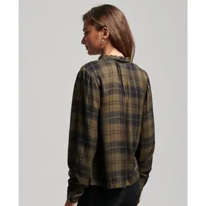 Chemisier manches longues à carreaux femme Superdry image-3