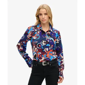 Women's long sleeve printed shirt Superdry 70s image-2