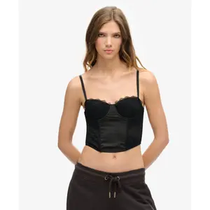 Mesh and satin bustier for women Superdry image-1