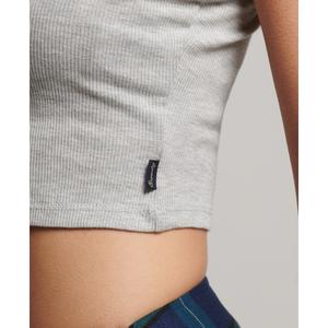 Camiseta de tirantes acanalada con ribete de encaje Superdry image-4