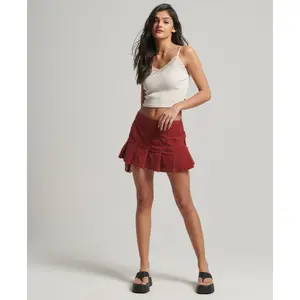 Camiseta de tirantes acanalada con ribete de encaje Superdry image-1