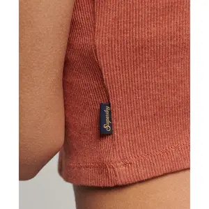 Camiseta de tirantes acanalada con ribete de encaje Superdry image-3