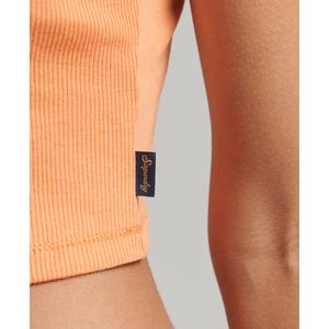 Camiseta de tirantes acanalada con ribete de encaje Superdry image-4