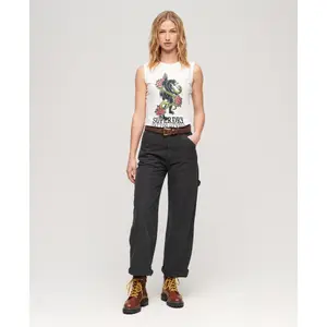 Camiseta de tirantes de strass mujer con efecto tatuaje Superdry image-1