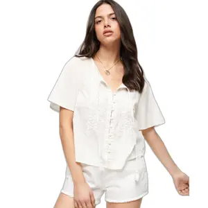 Women's embroidered button-down blouse Superdry image-1