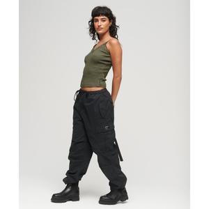 Débardeur côtelé en coton bio à liseré en dentelle femme Superdry Essential image-1