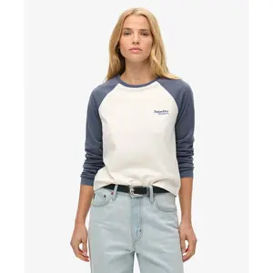 Camiseta de manga larga con logo para mujer Superdry Essential image-1