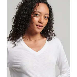 Camiseta de manga larga y cuello de pico para mujer Superdry image-4