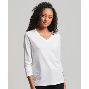 Camiseta de manga larga y cuello de pico para mujer Superdry image-1