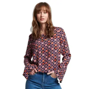 Camiseta acampanada tejida de manga larga para mujer Superdry image-0