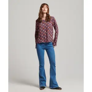 Camiseta acampanada tejida de manga larga para mujer Superdry image-1