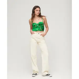 Women's satin bustier with embroidered flowers Superdry image-1