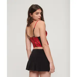 Women's satin bustier with embroidered flowers Superdry image-2
