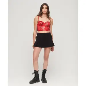 Women's satin bustier with embroidered flowers Superdry image-1
