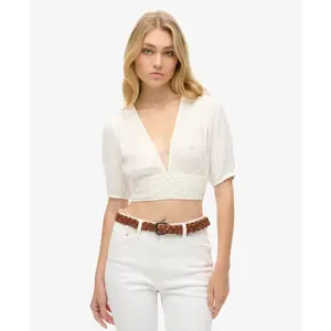 Lace-trimmed women's T-shirt Superdry Ibiza image-1