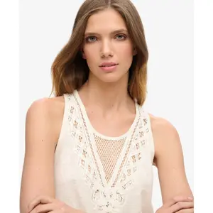 Camiseta sin mangas de encaje de jersey mujer Superdry image-4