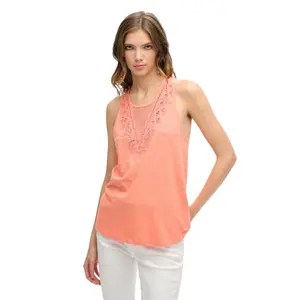 Camiseta sin mangas de encaje de jersey mujer Superdry image-1