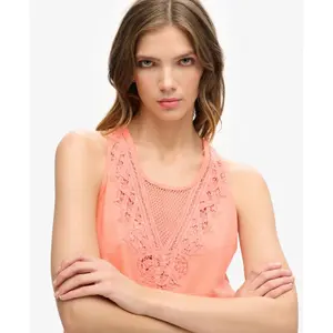 Camiseta sin mangas de encaje de jersey mujer Superdry image-4