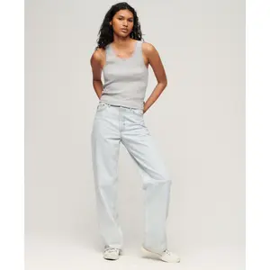 Débardeur en coton bio à liseré en dentelle femme Superdry Vintage image-1