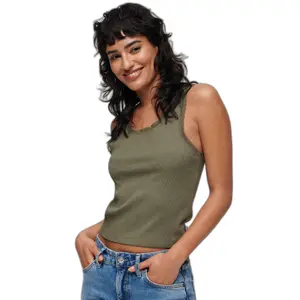 Débardeur en coton bio à liseré en dentelle femme Superdry Vintage image-1