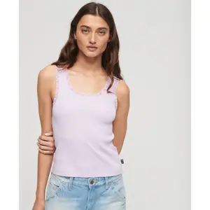 Dámský bio bavlněný top s krajkovým lemem Superdry Vintage image-2