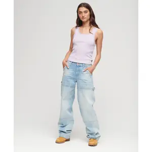 Dámský bio bavlněný top s krajkovým lemem Superdry Vintage image-1