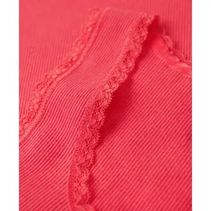 Débardeur en coton bio à liseré en dentelle femme Superdry Vintage image-4