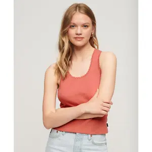 Débardeur en coton bio à liseré en dentelle femme Superdry Vintage image-1