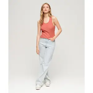 Débardeur en coton bio à liseré en dentelle femme Superdry Vintage image-2