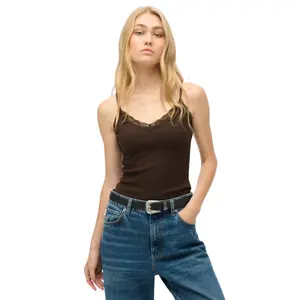 Kurzes Top mit Spitzenbesatz für Frauen Superdry Essential image-1