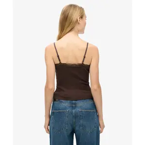 Kurzes Top mit Spitzenbesatz für Frauen Superdry Essential image-2