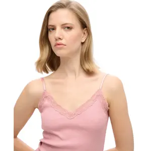 Kurzes Top mit Spitzenbesatz für Frauen Superdry Essential image-4