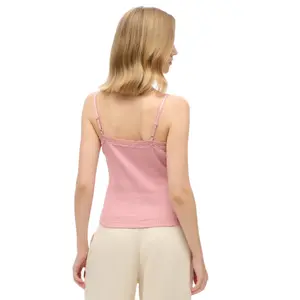 Kurzes Top mit Spitzenbesatz für Frauen Superdry Essential image-3