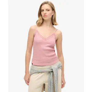 Kurzes Top mit Spitzenbesatz für Frauen Superdry Essential image-1