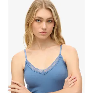 Kurzes Top mit Spitzenbesatz für Frauen Superdry Essential image-3