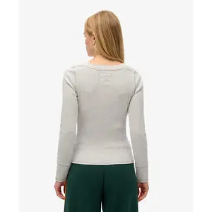 Camiseta abotonada de manga larga para mujer Superdry Athletic image-3