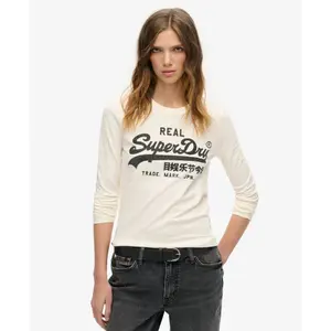 Camiseta de manga larga con estampado gráfico y logo vintage para mujer. Superdry image-1