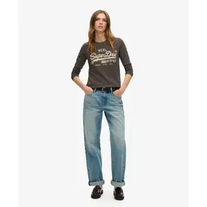 T-shirt de manga longa com estampa gráfica e logótipo vintage para mulher Superdry image-2