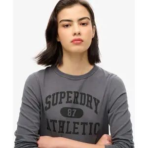 Camiseta slim fit de manga larga para mujer Superdry Athletic Essentials Ringer image-4