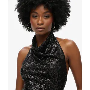 Blusa de costas nu com lantejoulas e decote bateau mulher Superdry image-5