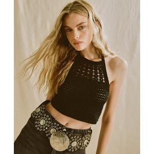 Kort topp med öppen rygg i virkat för kvinnor Superdry image-3