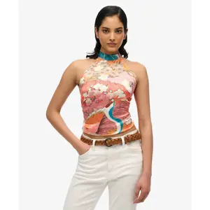 Sleeveless jacquard blouse for women Superdry image-1