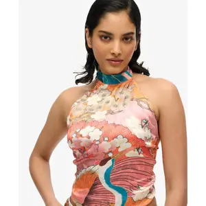 Sleeveless jacquard blouse for women Superdry image-3