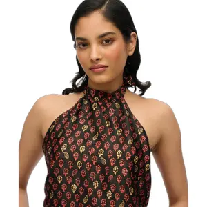 Sleeveless jacquard blouse for women Superdry image-3