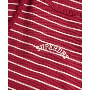 Camisola de alças riscada com costas nadador e logo para mulher Superdry Essential image-4