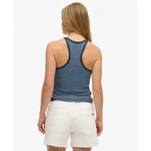 Camisola de alças riscada com costas nadador e logo para mulher Superdry Essential image-2