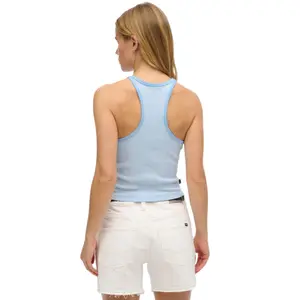 Camisola de alças riscada com costas nadador e logo para mulher Superdry Essential image-2