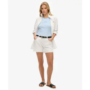 Camisola de alças riscada com costas nadador e logo para mulher Superdry Essential image-3