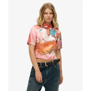 Damenbluse Superdry Mandarin Jacquard image-1