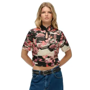 Damenbluse Superdry Mandarin Jacquard image-1